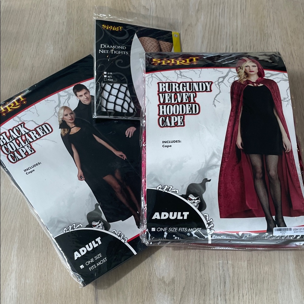 Halloween Bundle - 2 Capes and net tights